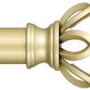 Curtain Rods for Windows 48 to 84 Inch, Gold Decorative 1 Inch Window Treatment Rods with Aluminum Twisted Cage Finials, Adjustable Heavy Duty Metal Farmhouse Drapery Pole, Easy Install