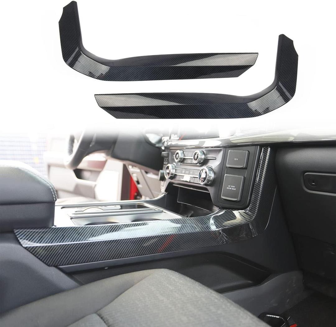 Carbon Fiber Central Control Panel Cover Tirm for Ford F150 2021+(Gear Shift Side)