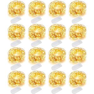 MUMUXI Battery Operated LED Fairy Lights, 16 Pack, 10ft Warm White, Waterproof, Energy Efficient, Indoor Outdoor Usage