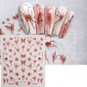 4 x Nail Art Stickers, Self-Adhesive Nail Decals, for Nail Designs and Decorations, 5 Sheets