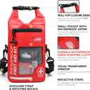 250 PCS Waterproof First Aid Kit, Roll Top Reflective Boat Dry Bag Bug Out Bags, Emergency Medical Kit Ideal for Boating, Camping, Fishing, Kayaking, Floating, Red