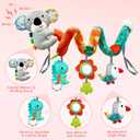 MONSTIME Car Seat Toys for Babies 0-6 Months, Newborn Toys Baby Toy 0-3 Months Stroller Toys, Infant Toy 0-6 Month for Carseat Stroller Crib with Mirror, Rattle, Teether for 0 3 6 9 12 Boys Girls