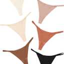 DEANGELMON Seamless G-string Thongs for Women - No Show Thong Underwear Low Rise Stretch Panties Workout Pack (Small)