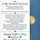 4 x Funny Fathers Day Card Gifts for Husband, Romantic Father's Day Card from Wife, Unique Greeting Card with Envelope and Sticker.