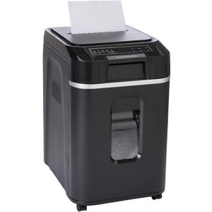 Amazon Basics 200-Sheet Auto Feed Cross-Cut Paper Shredder, High Security P-4, Anti-Jam, 8.5 Gallon Pullout Bin, Black