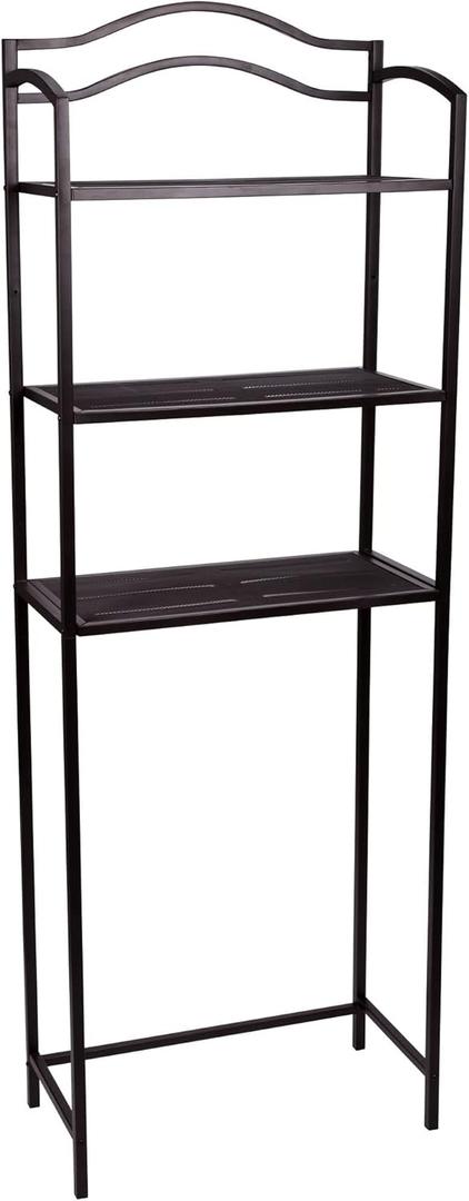 Household Essentials 3-Tier Over the Toilet Storage Shelf, Espresso Brown