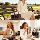 LOVEVOOK Insulated Lunch Bag for Women & Men - Cooler Lunch Tote and Lunch Box for Work and Travel, Black-beige-brown