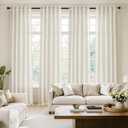 MIULEE Natural Linen Curtains 102 Inch Long 4 Panels Light Filtering Window Drapes with Rod Pocket Back Tab for Living Room Bedroom Farmhouse Decor 42" W x 102" L Inches