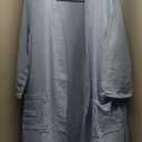 Rojeam Men's Kimono Waffle Robe Unisex Lightweight Soft Knee Length Spa Bathrobe Sleepwear with Pockets (Blue)