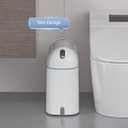 ELPHECO Bathroom Trash Can, 2.5 Gallon Motion Sensor Waterproof Trash Bin with Butterfly lid, Bathroom Decor Waste Basket Garbage Bin for Bedroom Kitchen and Office use, White with Grey Button