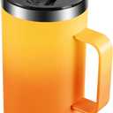 KXIAOCHEN 20oz Insulated Coffee Mug with Lid, Stainless Steel Coffee Cup, Double Wall Vacuum Coffee Tumbler with Handle, Premium Thermal Travel Coffee Mug (Mango Yellow)