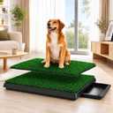 Dog Grass Pad with Tray,25 x 20 in Puppy Potty with 2 Turf Mats
