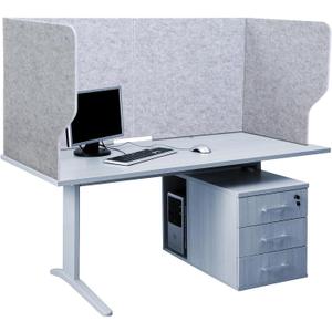 Dunzoom Large Desk Dividers for Students 47.3 x 15.7 Inch Acoustic Portable Fold Classroom Table Privacy Felt Boards for Workstation Office Home Furniture Partitions and Dividers(Gray), Classic