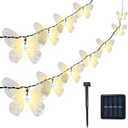 ELUTENG Outdoor String Lights 100 LED 39.4FT Solar Lights Outdoor Waterproof with 8 Lighting Modes Decorative Butterfly Solar Powered Patio Lights for Garden Yard Balcony Porch Wedding Party Decor