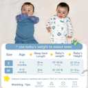 ZIGJOY Sleep Sack Swaddle 0.5 TOG Baby Wearable Blanket 100% Cotton Baby Swaddle Blanket for Newborns 0-6 Months for Boy Girl, Blue&Space