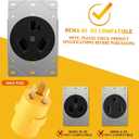 Kanayu NEMA 10-30P to 14-30R Dryer Adapter, 3 Prong to 4 Prong Adapter Convert 10-30P Plug to 14-30R Receptacle, 220v 30 Amp 4P Newer Dryer to 3P Older House