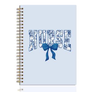 Zopedia Funny Graduation Gifts for Nurse Preppy Bow Coquette Hardcover Notebook Spiral Journal for Women 160 Pages