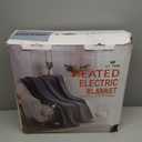 Get Trend Heated Blanket Electric Luxurious Fleece Queen Blanket, 9 Heat Settings & 12H Auto Shut-Off, Gifts for Grandma, Grandpa, Seniors, 90x90 in (Dark Grey, Queen US)