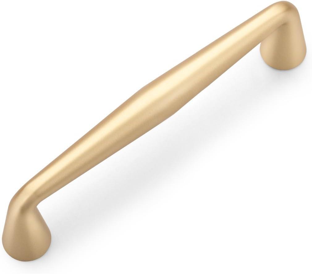 homdiy 10 Pack Gold Cabinet Pulls 3in Hole Center Kitchen Cabinet Handles Kitchen Hardware for Cabinets Zinc Alloy Brushed Brass Drawer Pulls