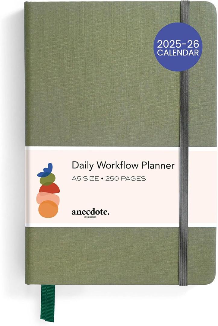 Anecdote 2025-2026 Planner: A Monthly, Weekly & Daily Planner 2025-2026 for Planning Your Success - A5 Size Hardcover Start Anytime and Achieve your Goals - Olive Green (A5 (5.8'' x 8.3''))
