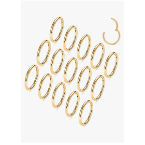 MOQIKAKA16G 18G 20G Surgical Steel Nose Septum Rings Hoops - Stainless Steel Hinged Clicker Segment Nose Rings Hoop Helix Cartilage Daith Tragus Sleeper Earrings, Ear Plugs Tunnels Gauges, 15PCS