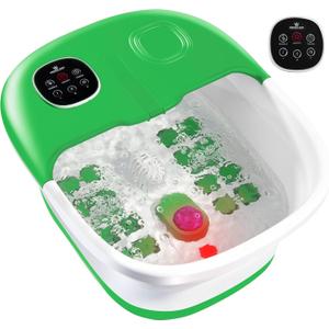 Medical king Foot Spa with Heat and Massage and Jets Includes A Remote Control Pumice Stone Collapsible Foot Spa Massager with Heat and Bubbles and Vibration