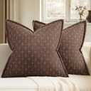 MIULEE Decorative Burlap Linen Throw Pillows Covers 18x18 Inch Dark Coffee Vintage Couch Pillow Covers Outdoor Modern Farmhouse Pillowcase Woven Textured Cushion Cases for Sofa Bed Livingroom