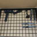 1-PACK Foldable Grid Wall Panels, Heavy Duty Double Sided Display Rack with T-Base Floor Stand - for Retail Stores, Craft Shows, Vendor Events, Merch Display - Includes 10 Free Hooks