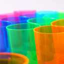100 Count 10oz Disposable Tumblers Neon Cups for Party, 10oz Disposable Hard Multicolor Plastic Cups, Plastic Margarita Glasses (10, ounces)