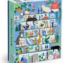 Galison Purrfect Nook – 1000 Piece Jigsaw Puzzle Featuring Artwork of A Lively Cozy Shelf Made for Bibliophiles and Cat Lovers Alike