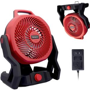 Cordless Jobsite Fan Fit for Milwaukee 18V Battery, Battery Powered Portable Fan with Brushless Motor, 750 CFM Variable Speed,or AC Power for Outdoor, Camping, Workshops, Office, RV(TOOL ONLY), Medium