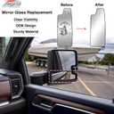 Passenger Side Lower Mirror Glass Replacement for 2019 2020 2021 2022 2023 2024 2025 Chevy Silverado GMC Sierra 1500 2500 HD 3500 HD, Right Mirror with Heated Back Plate Convex Glass