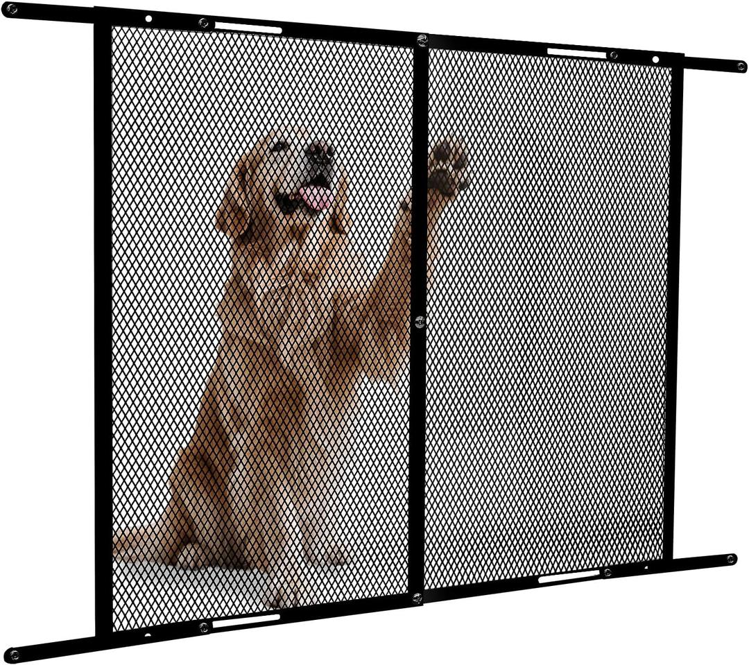 Screen Door Protector, Adjustable RV Screen Door Guard 24Inch High - Fits Door Widths 30" - 36", Easy-to-Install, Entry Protector for Pet Protection (Black, 24Inch High)
