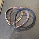 3 Pack Headbands with teeth, Blue+Pink+Cream