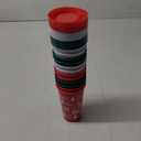 Pickmesh 12 Pcs Christmas Coffee Cups Gifts Bulk 16 oz Reusable Christmas Tree Snowflake Elk Pattern Tumblers with Lid Plastic Travel Coffee Mug for Women Coworkers Holiday Drinks