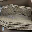 Seagrass Storage Baskets, 12X12X10in Cube Wicker Storage Basket for Shelves, Pantry Baskets Organization and Storage, Kitchen Storage Baskets, Bathroom Shelves Storage Basket Set of 3