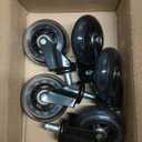 COMHOMA 5PCS Office Chair Wheels, Upgraded Heavy Duty Caster Wheel for Gaming Chairs, 4.5 Inch Smooth & Silence Rubber Wheels Fits Most Chair Replacement, Safe Casters for All Floor Carpet