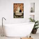 horakey Vintage Ghost And Black Cat In Bathtub Posters Cute Bubblebath Flower Canvas Wall Art Spooky Halloween Prints Painting For Bathroom Home Bedroom Dorm Wall Decor 12x16in Unframed
