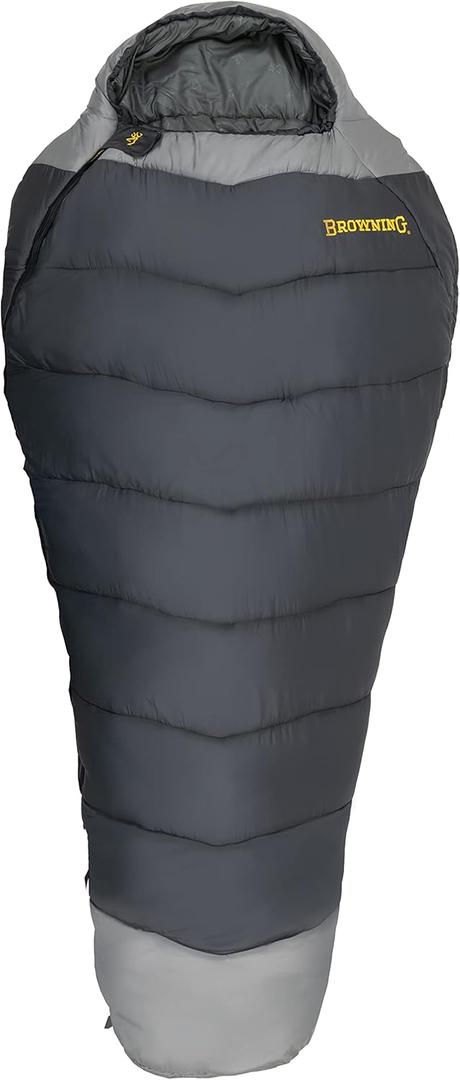 Browning Camping Denali -30 Mummy Sleeping Bag, Charcoal/Gray