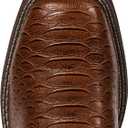 IUV Cowboy Boots for Men Faux Snake Skin Embroidered Western Boots Slip Resistant Square Toe Pull on Mid Calf Cowboy Boot (10.5, Dark Brown)