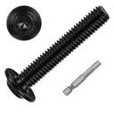 20-Piece M8-1.25 x 60mm Flange Button Head Screws - Black 304 Stainless Steel Socket Head Screws, Allen Hex Drive & Bit Included, Full Thread Machine Bolts