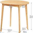 HOOBRO Bamboo Dining Table, Round Dining Table for 2, 27.5" Kitchen Table for Small Space, Writing Table, Easy to Assemble, for Dining Room, Living Room, Office, Kitchen, Apartment, Natural YL71CZ01G1, 27.5D x 27.5W x 29.5H