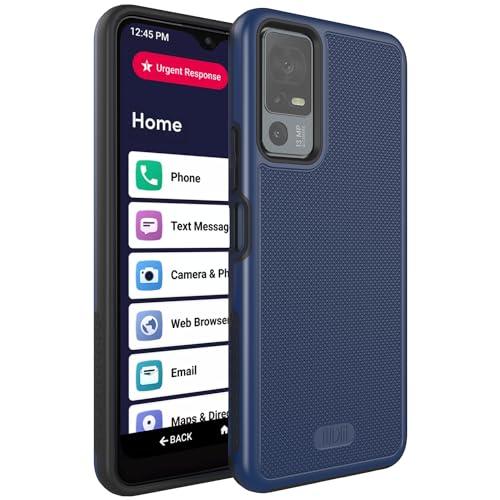 TUDIA MergeGrip for Jitterbug Smart 4 Case T608G, [Military Grade Drop Tested] Shockproof Protection Slim Rugged Dual Layer Heavy Duty Phone Cases for Senior - Indigo Blue