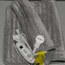 WOOMER Extra Large Heating Pad, Electric Heating Pad for Back Pain & Cramps Relief, Heat Pad with Multi-Color Option, Moist Heat Therapy Feature, Auto Shut-Off, Power Cords Storage Belt (12"  24", Grey)