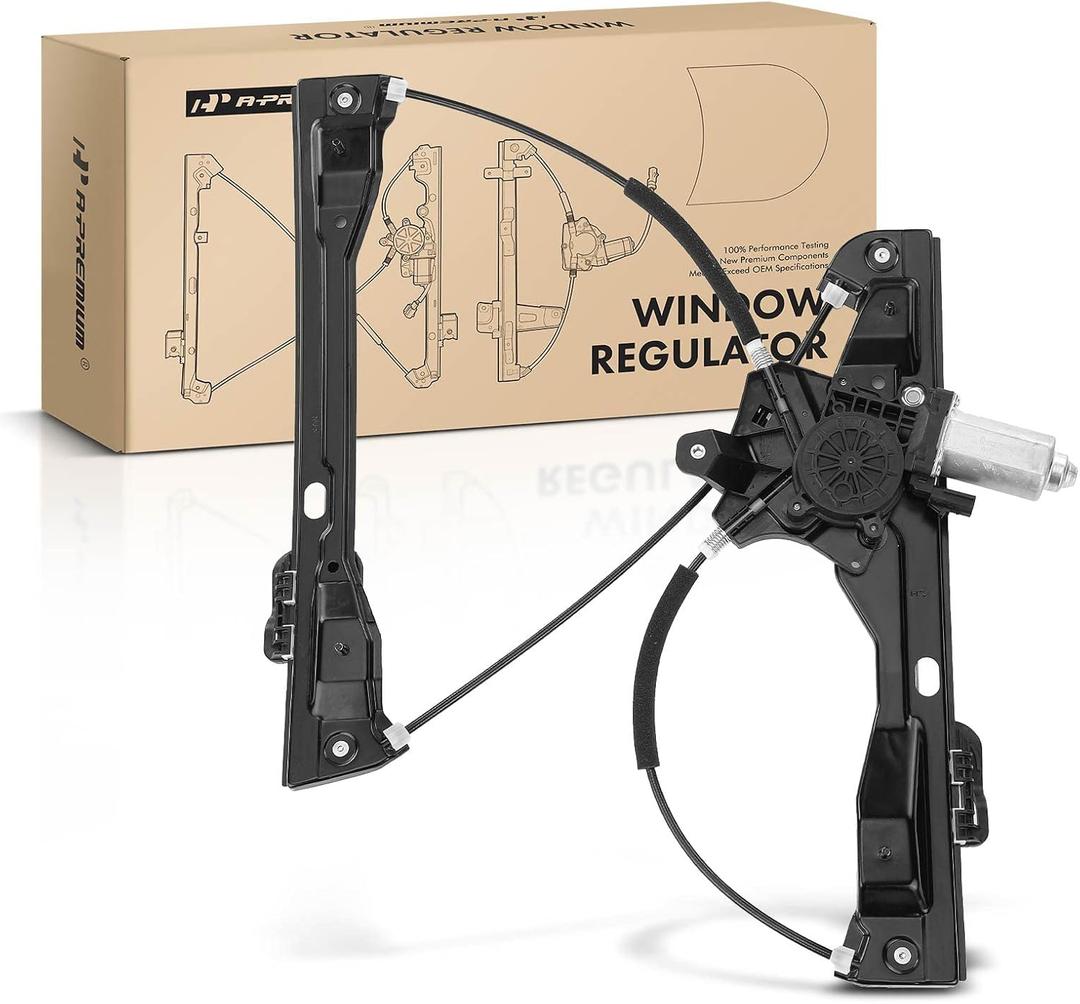 A-Premium Front Left Electric Power Window Regulator with Motor Compatible with Chevrolet Cruze 2016 2017 2018 2019 Front Driver Side, 2-Pin Connector