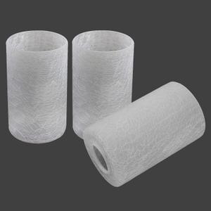 3 Pack Frosted Cracked Glass Shade, Cylinder Light Fixture Replacement Globe or Cover with 1-5/8-Inch Fitter for Chandelier Wall Sconce Pendant Light, G0074