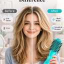 Mini Travel Ceramic Blow Dryer Brush for Short to Medium Hair, 2 Inch Oval Styling Hot Air Brush with 3 Heat Settings, Lightweight Volumizing & Smoothing Tool, 120V, Cyan