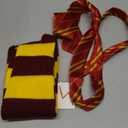 Wizard Costume Accessories Set, Halloween Cosplay Costume with Robe, Scarf, Wand, Tie, Glasses for Dress-up Party Item is Missing pieces