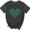 Yimoya Womens Feelin Willie Lucky T-Shirt Casual Shamrock St Patrick's Day Shirt Irish Tees (Green-3), L