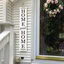 Home sweet home wooden porch sign Vertical hanging decorations Welcome sign front door standing Decorative sign 47x7.8Inch Plaques for Outside Yard Decor (Wood White)